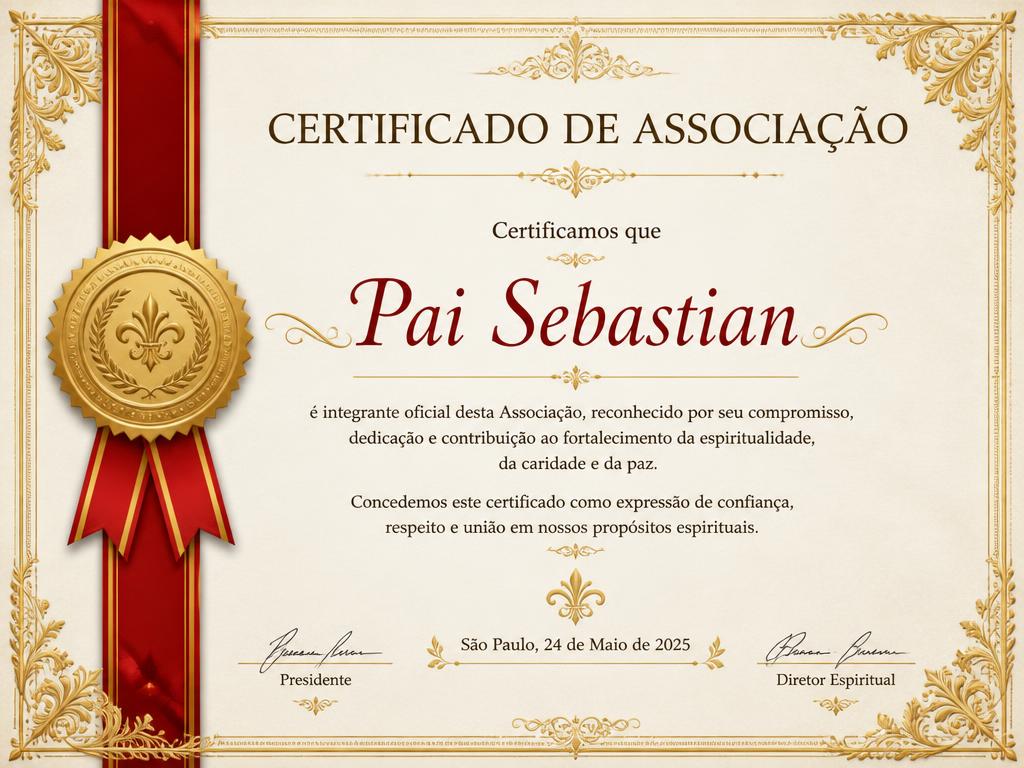 Certificado de Associação - Pai Sebastian
