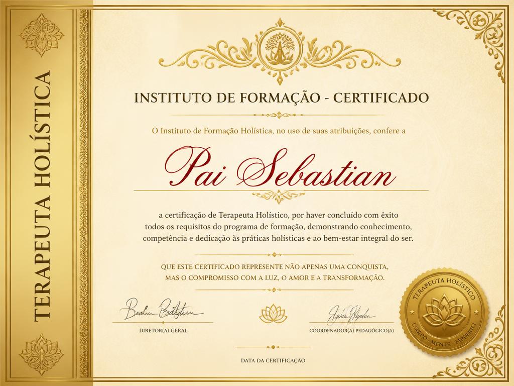 Certificado de Formação Holística - Pai Sebastian